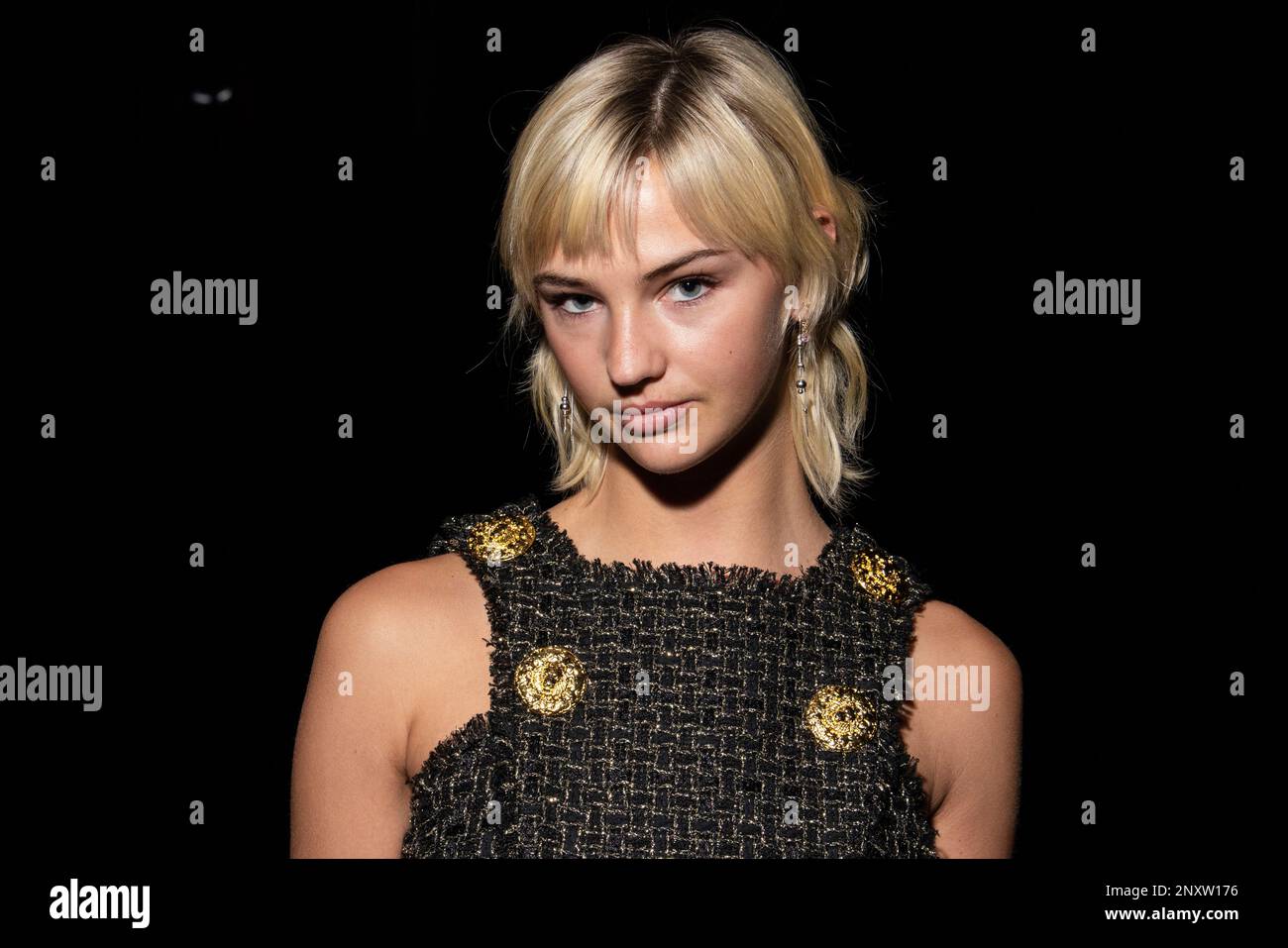 Mia Regan attends the Balmain Fall/Winter 2023-2024 ready-to-wear