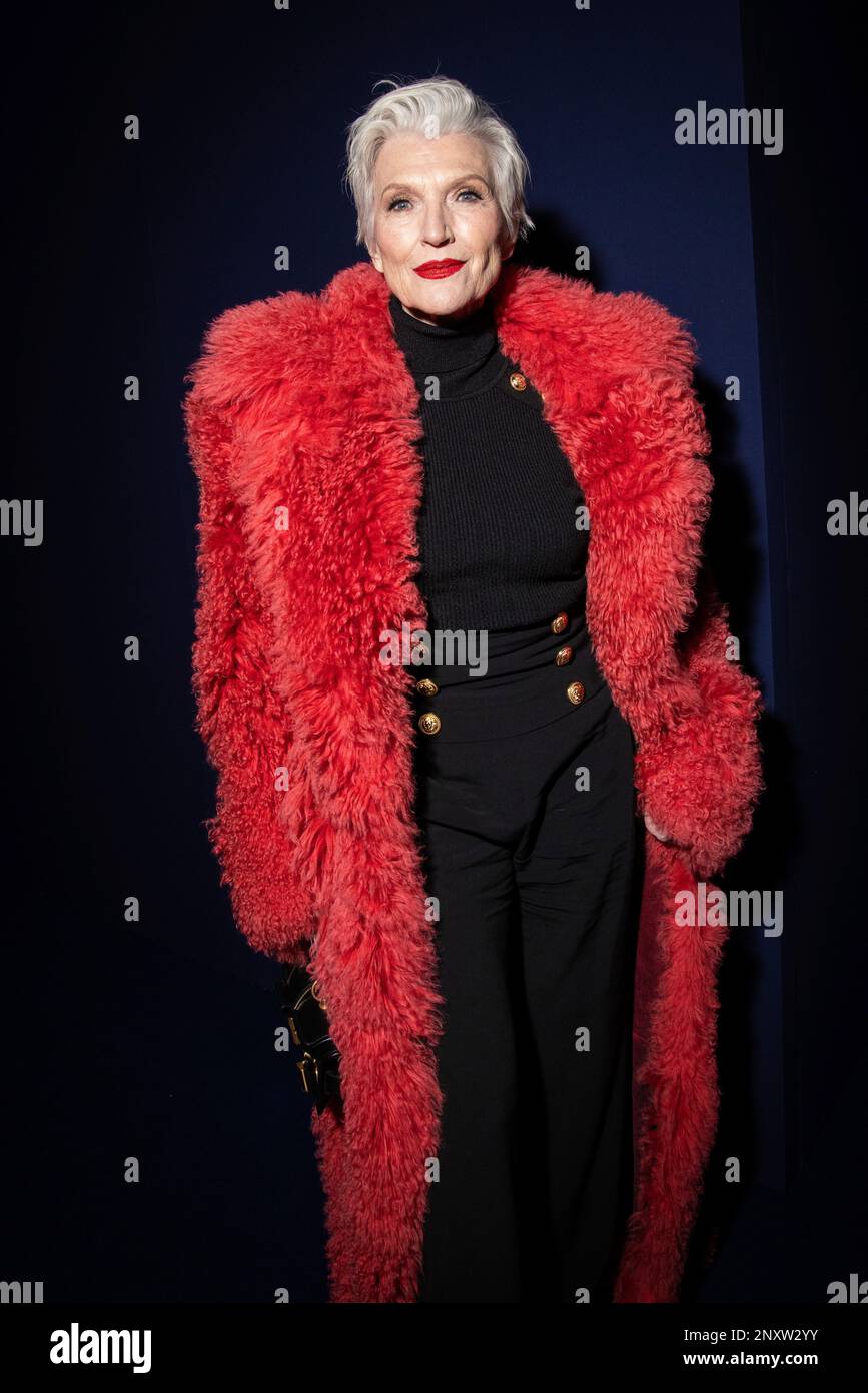 Maye Musk attends the Balmain Fall/Winter 2023-2024 ready-to-wear