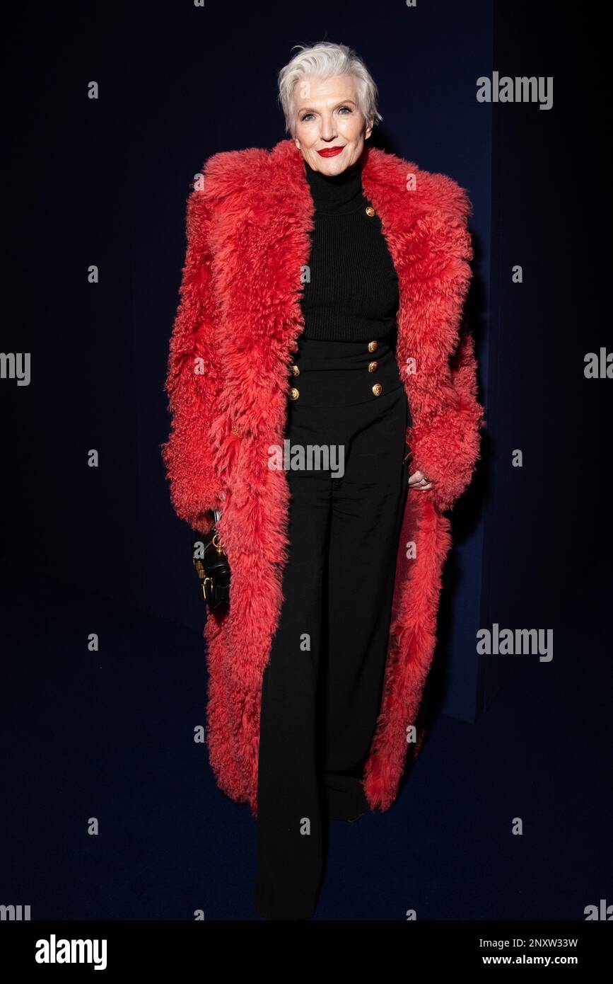 Maye Musk attends the Balmain Fall/Winter 2023-2024 ready-to-wear