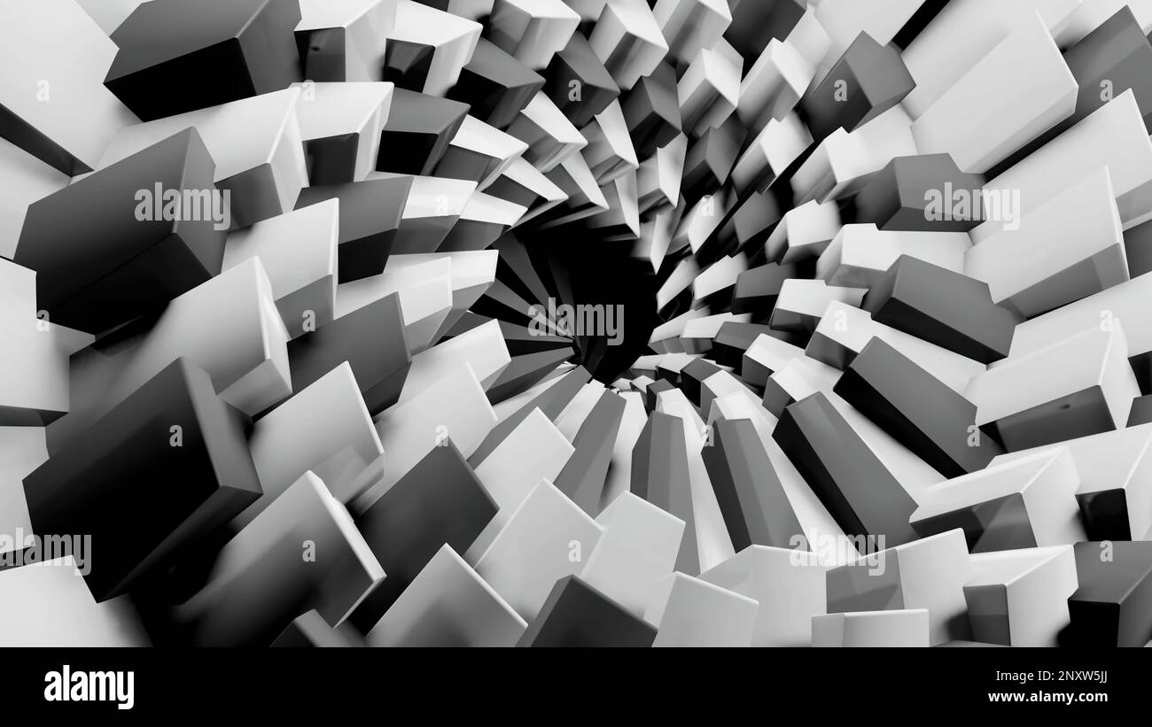 Abstract visualization of rotating gear background. Design. Spinning