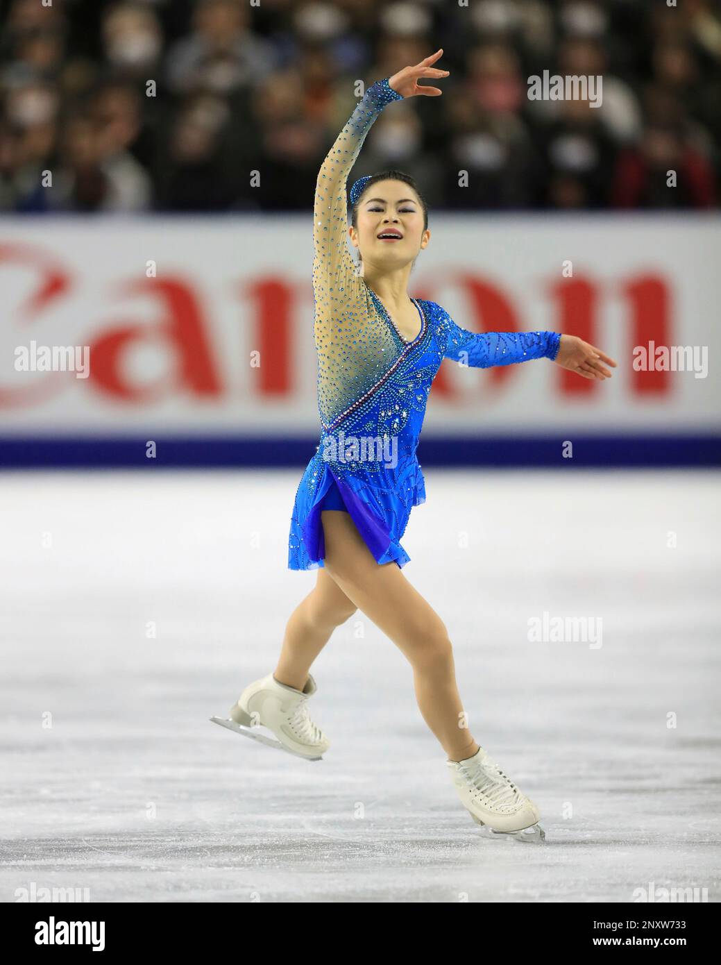 Satoko Miyahara performs during the ladies' free skating in the Japan