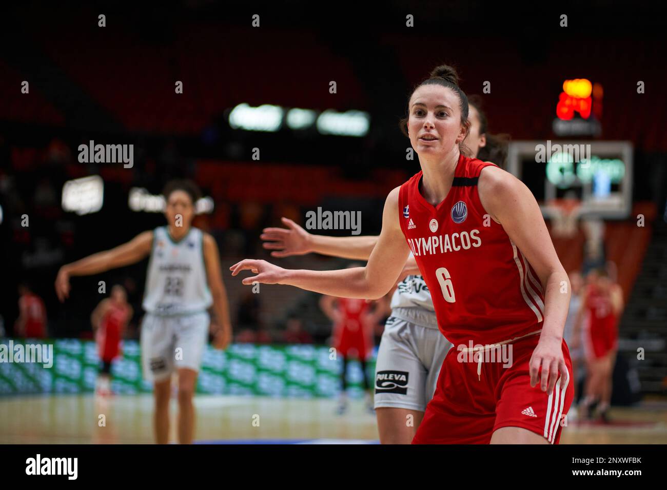 Aina Ayuso of Olympiacos SFP in action during the J14 Euroleague Women on  March 1, 2023 at Fuente de San Luis Sport Hall (Valencia ,J14 Euroleague Wo  Stock Photo - Alamy