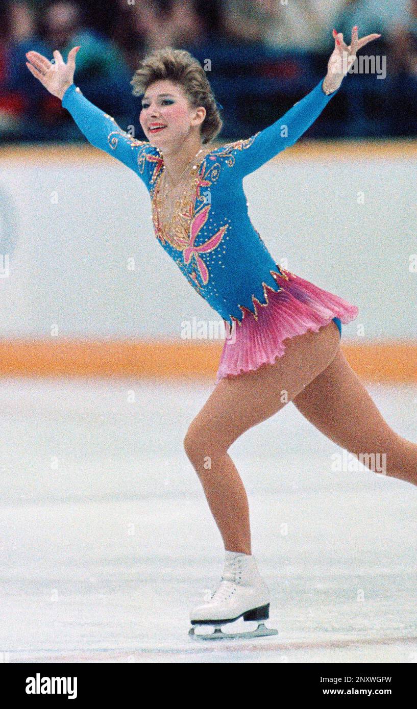 U.S. women's figure skater Caryn Kadavy competes in the short program