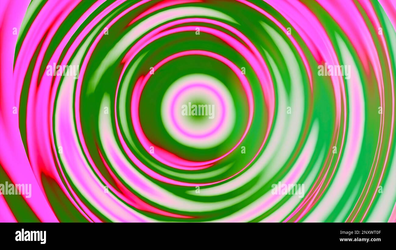 Hypnotic colorful contrasting spiral. Design. Spinning circles creating effect of a tunnel Stock Photo