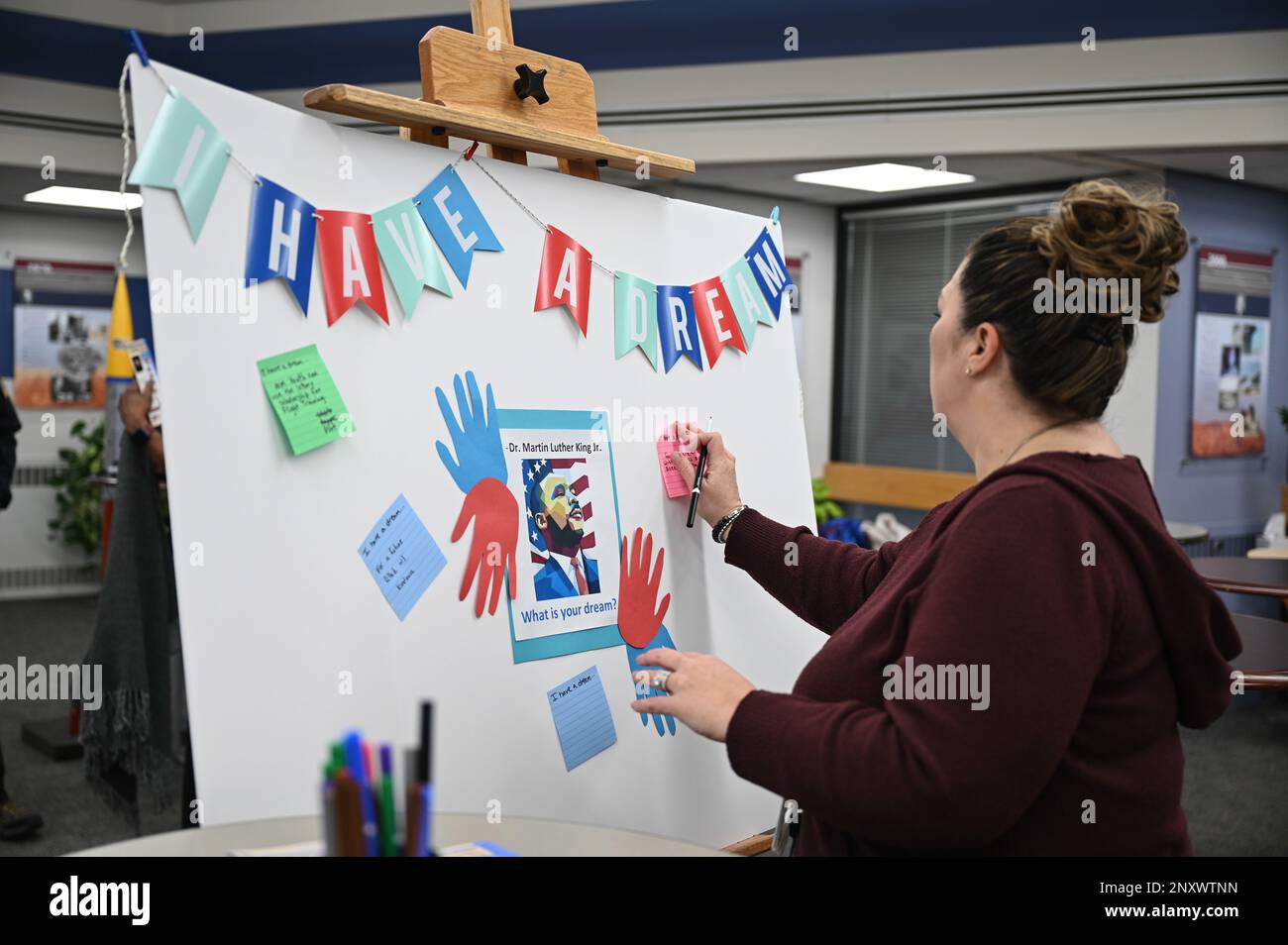 A member of Team Kirtland participates in an activity for the Martin
