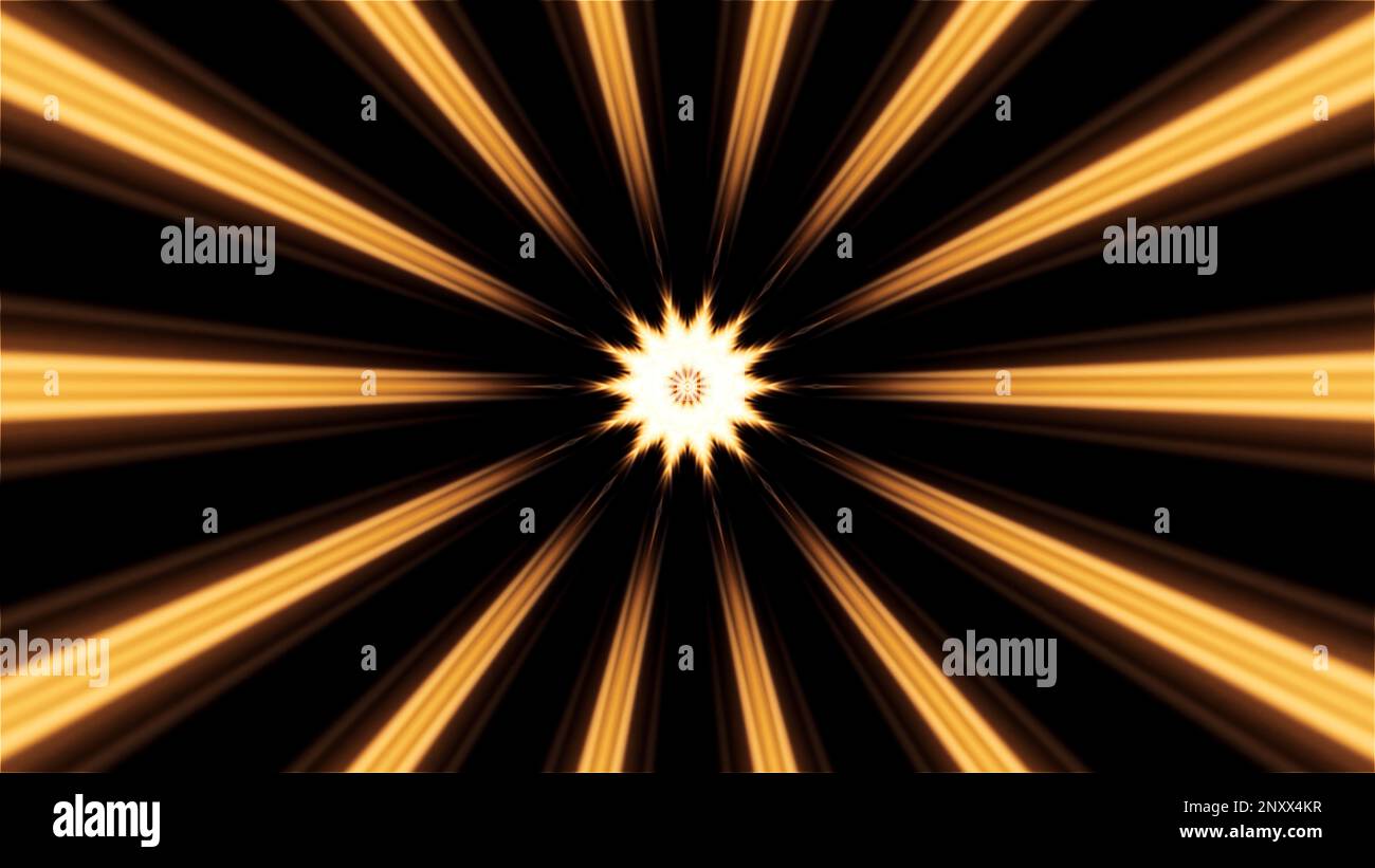 Streaks of light rays spreading into all the sides. Motion. Bright