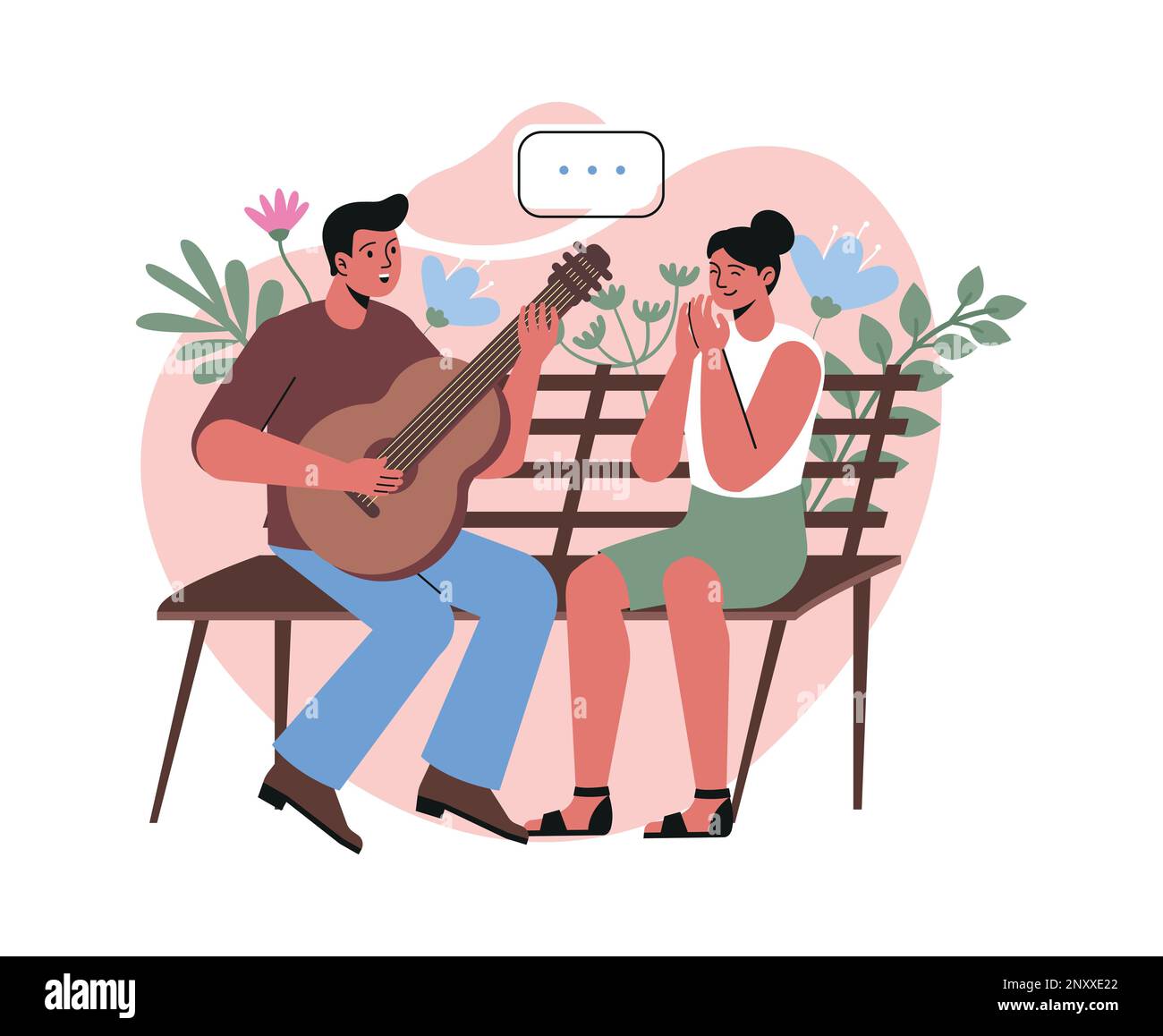 Happy romantic couple spending time together Stock Vector Image & Art ...