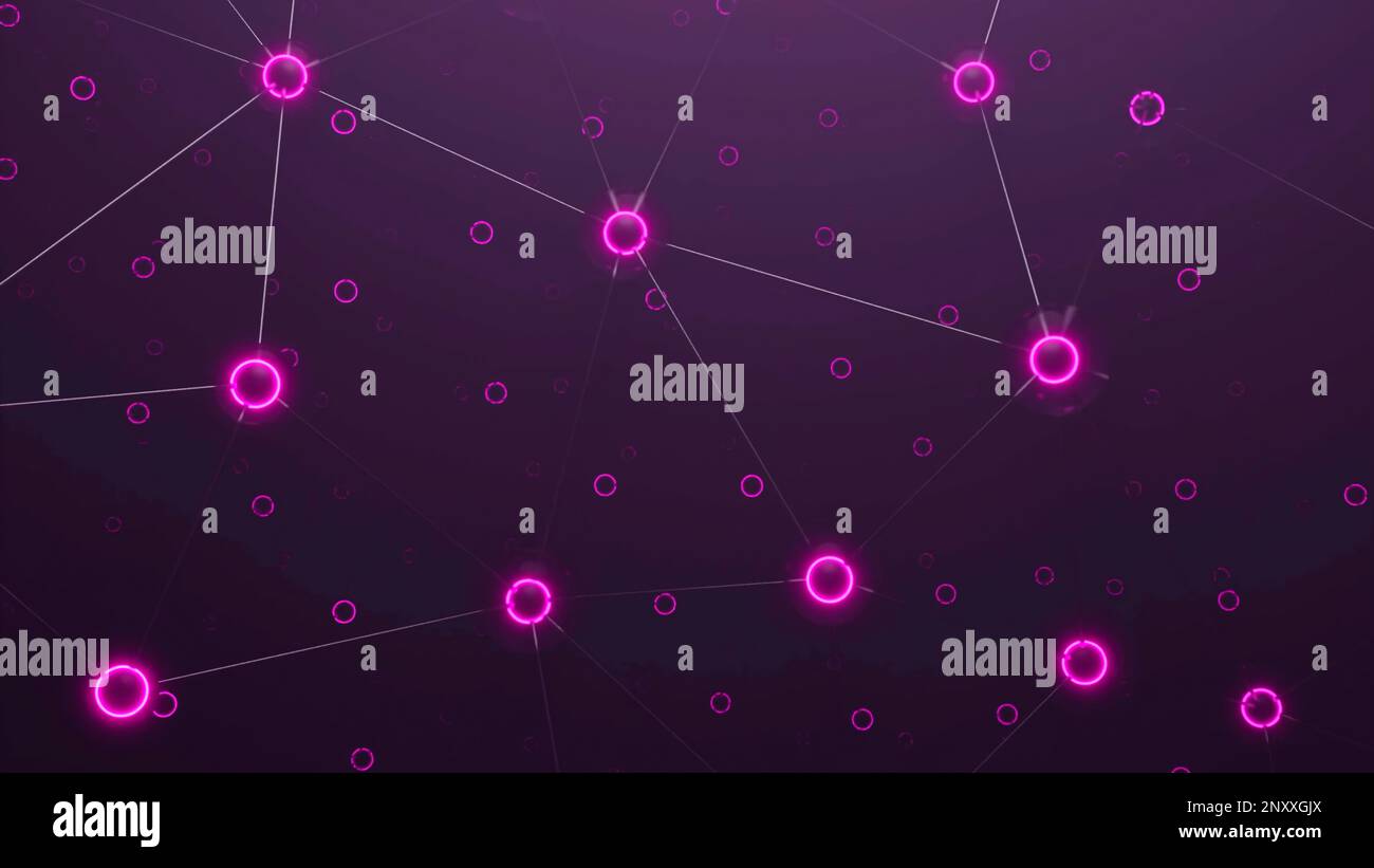 Digital animation of network of digital icons. Design. Concept of IT technologies and artificial intelligence Stock Photo