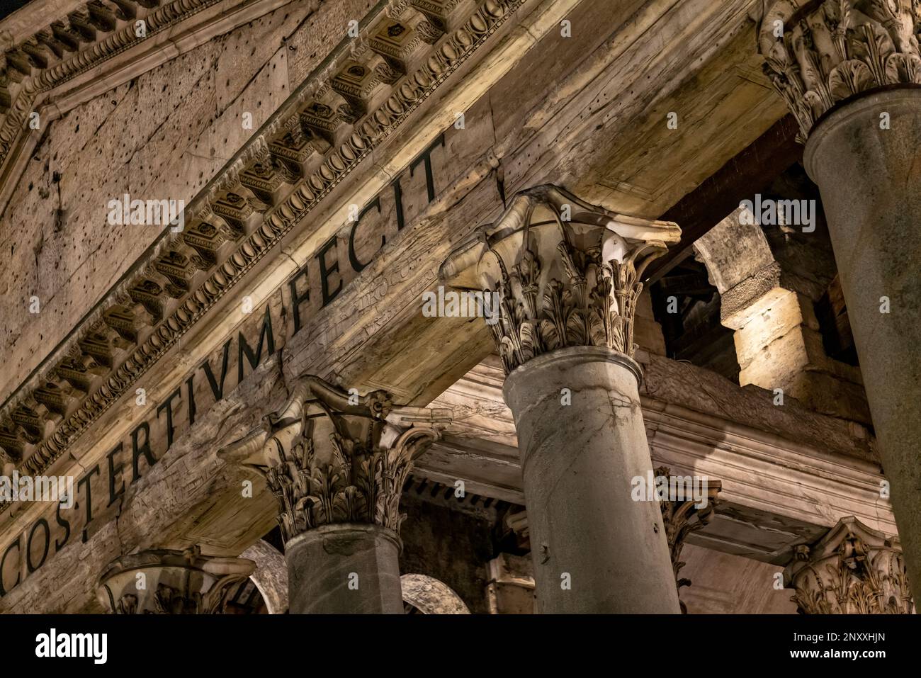 The Pantheon, Rome, Italy, at Night Stock Photo