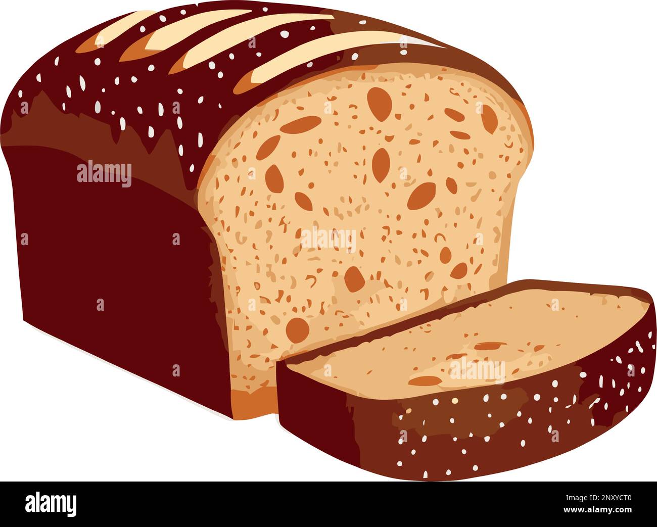 whole wheat sliced bread Stock Vector Image & Art - Alamy