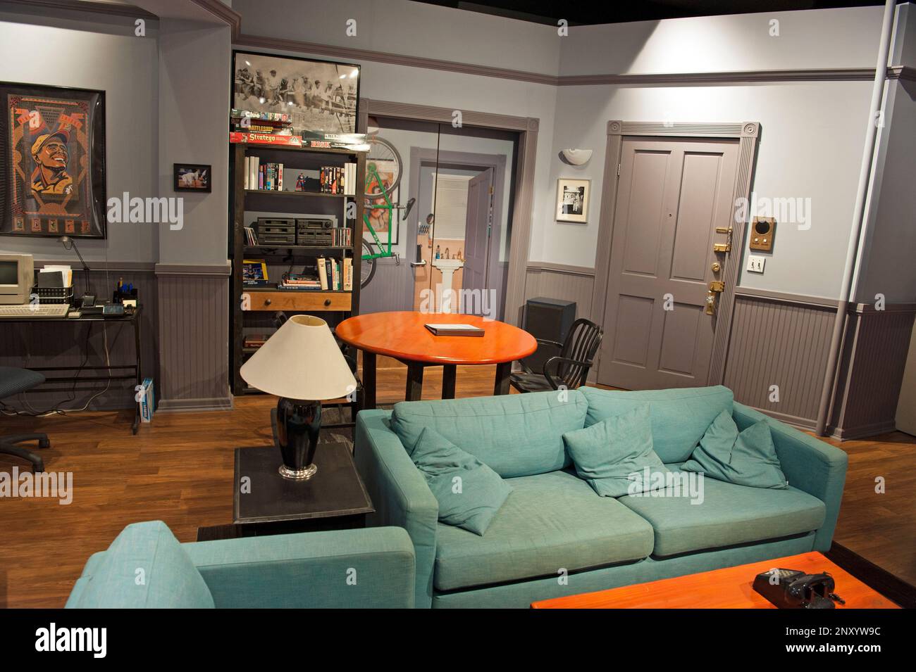 Recreaton of the set from Seinfeld with original props at the Sony Studios Tour Stock Photo