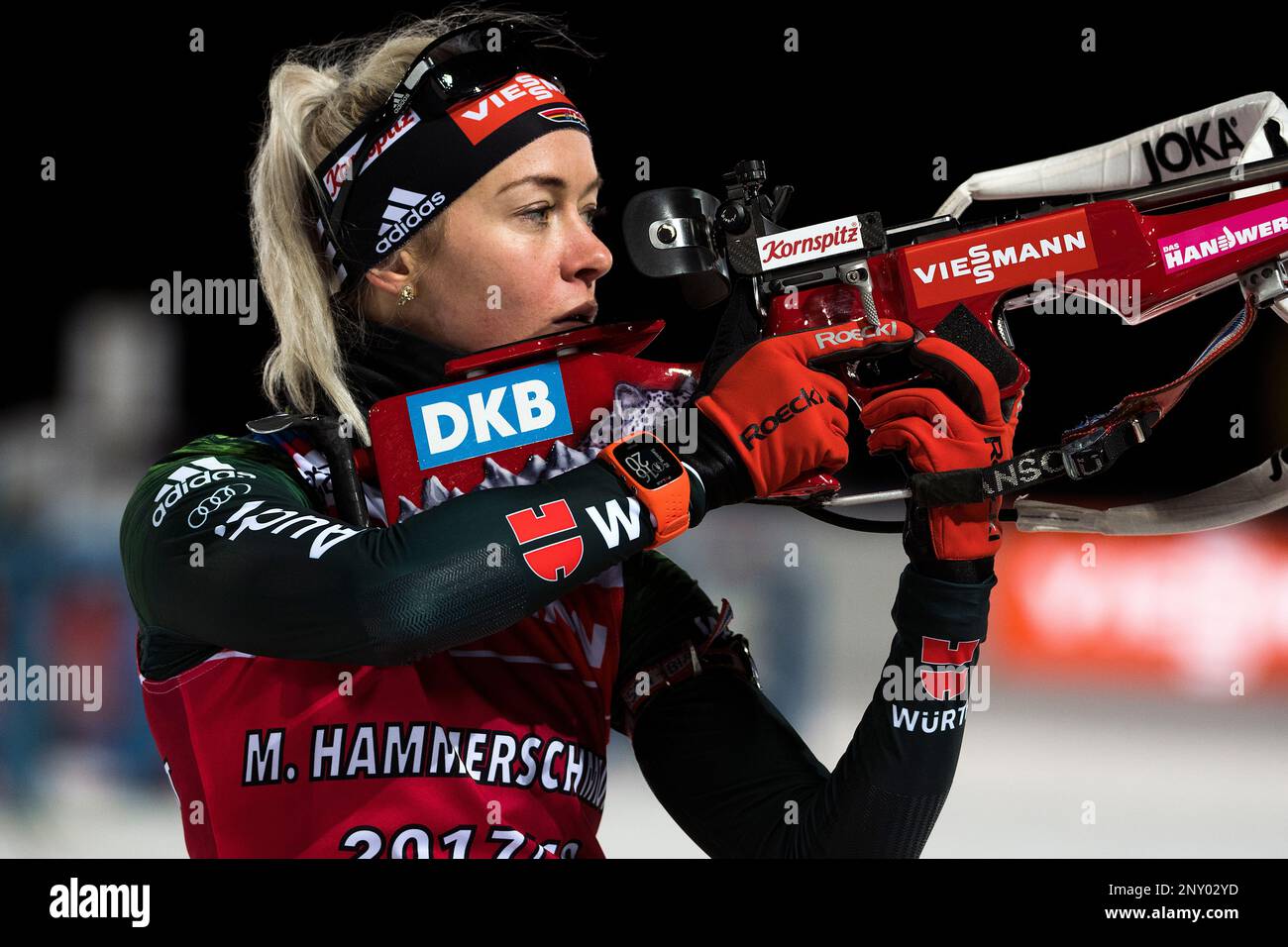 Maren Hammerschmidt of Germany in action during a training session on the eve of the IBU