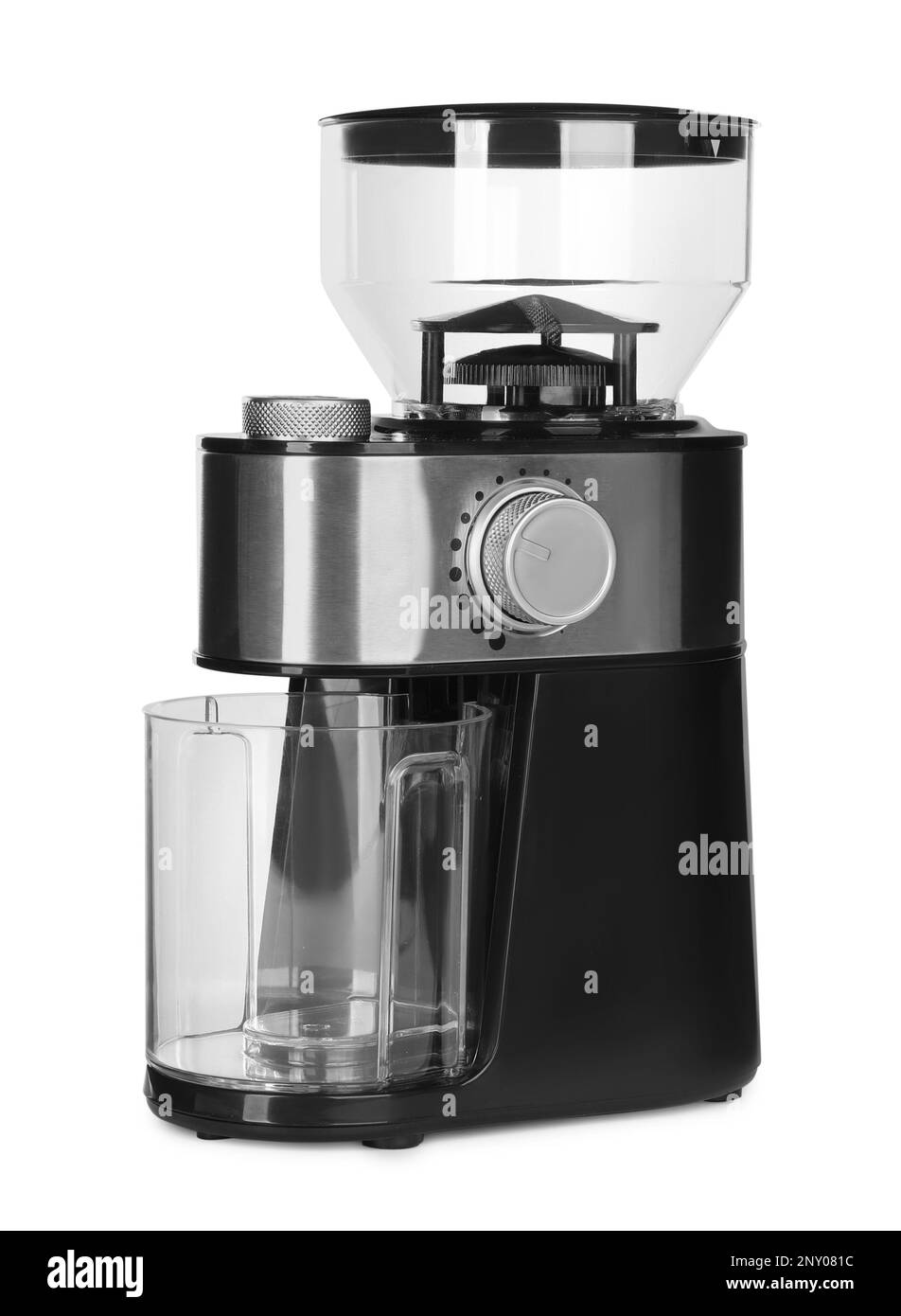 Modern electric coffee grinder isolated on white Stock Photo Alamy