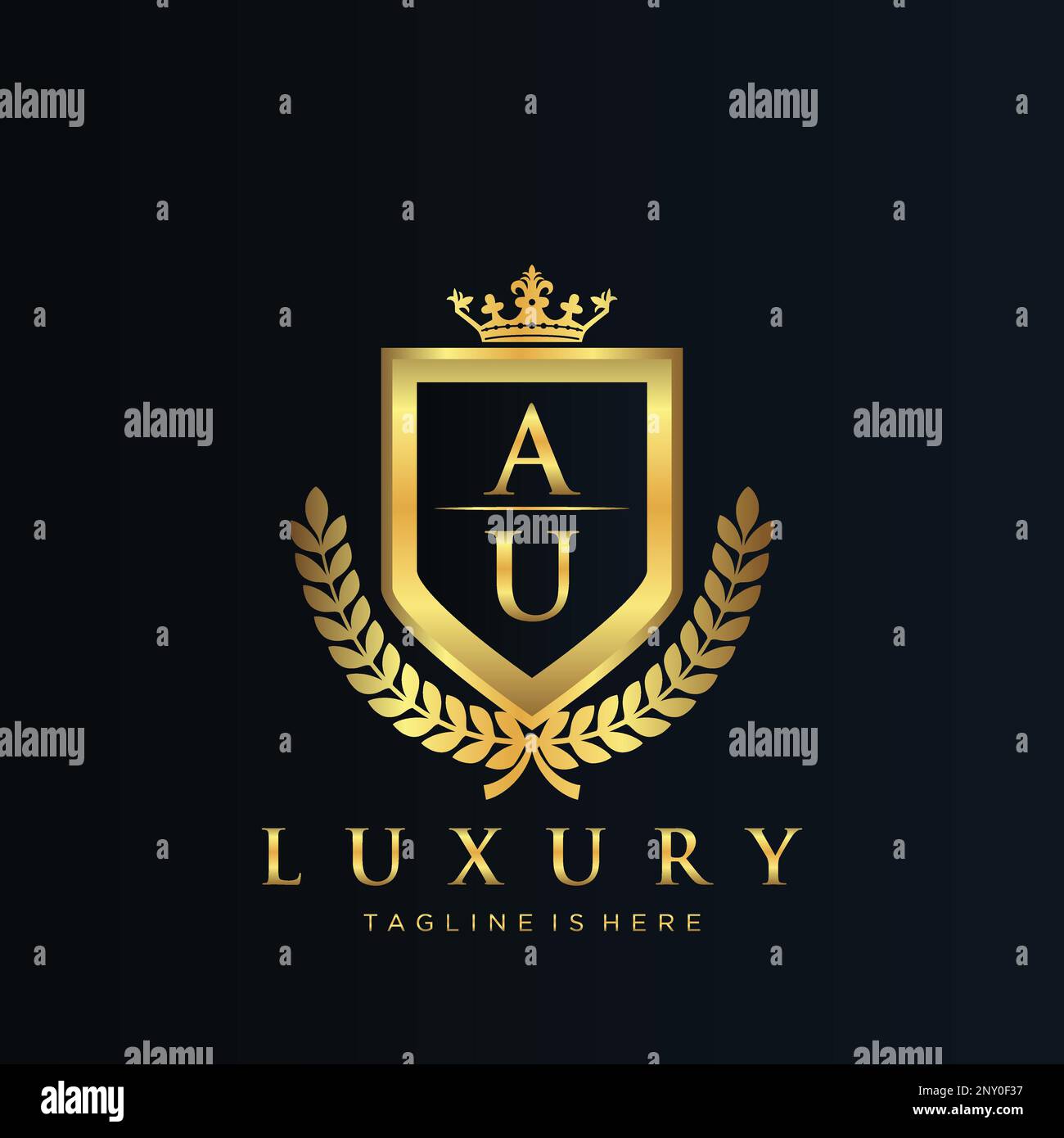 Letter Initial with Royal Luxury Logo Template Stock Vector