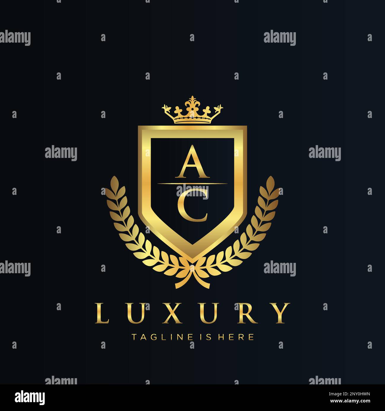 Letter Initial with Royal Luxury Logo Template Stock Vector Image & Art ...