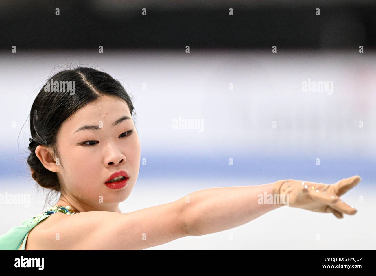 Xiangyi AN (CHN), during Junior Women Short Program, at the ISU World