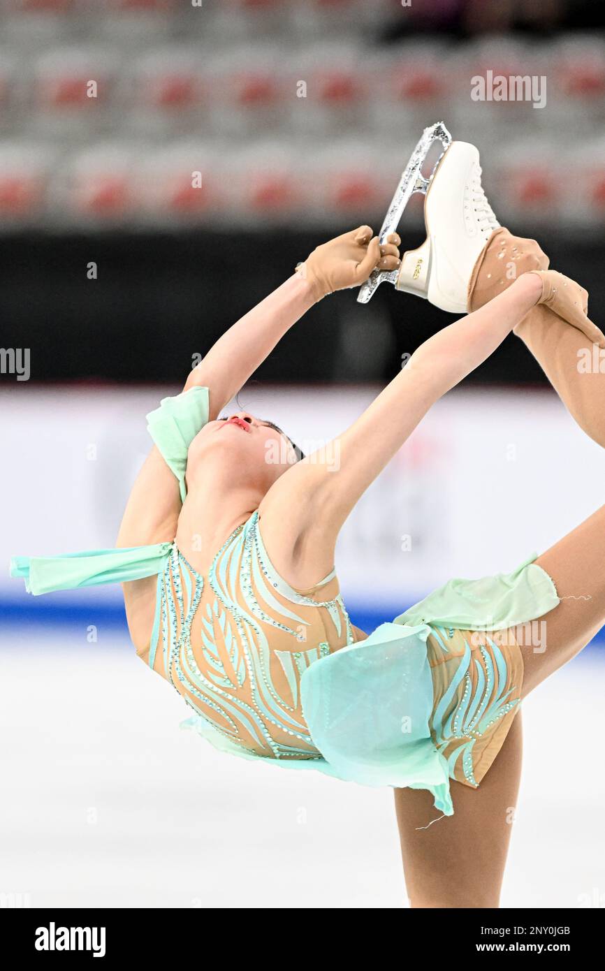 Xiangyi AN (CHN), during Junior Women Short Program, at the ISU World Junior Figure Skating