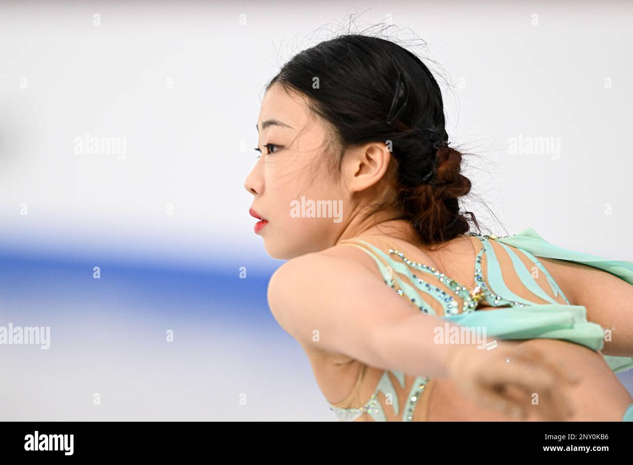 Xiangyi AN (CHN), during Junior Women Short Program, at the ISU World Junior Figure Skating