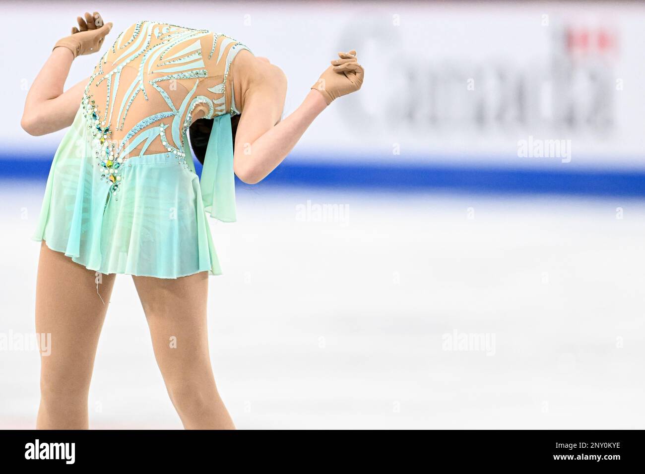 Xiangyi AN (CHN), during Junior Women Short Program, at the ISU World Junior Figure Skating