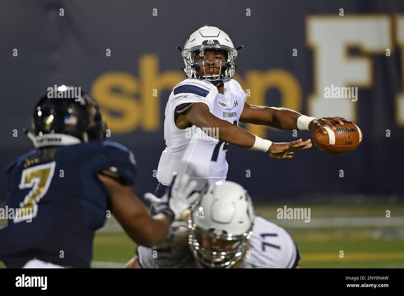 MIAMI, FL NOVEMBER 11 ODU quarterback Steven Williams (14) passes in