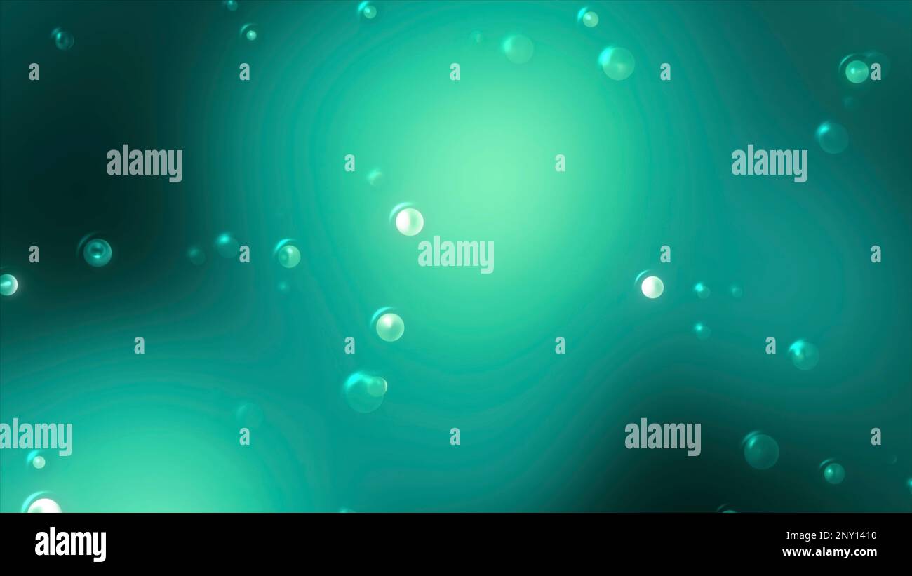 Green backlit background. Motion. Bright white bursting bubbles in ...