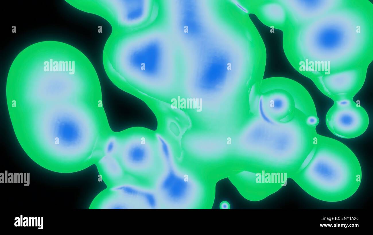 Rotating 3d bacteria molecules. Design. Animated background with moving