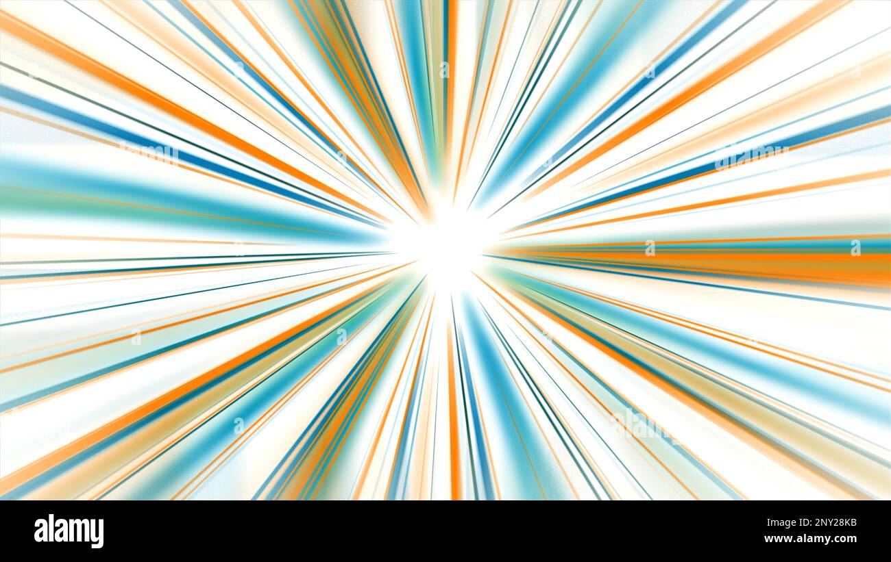 Linear rays rotate on white background. Motion. Rotating background