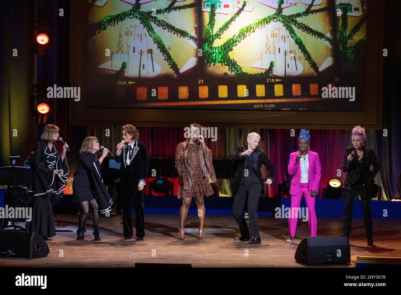 From left, Holly Laessig, Jess Wolf, Brandi Carlile, Ledisi, Annie