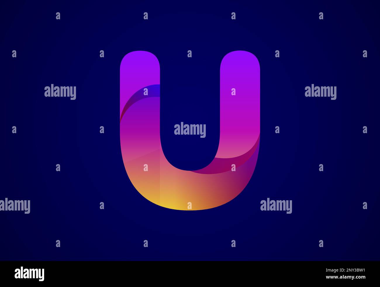 Abstract origami letter U logo design template. Flat style application ...