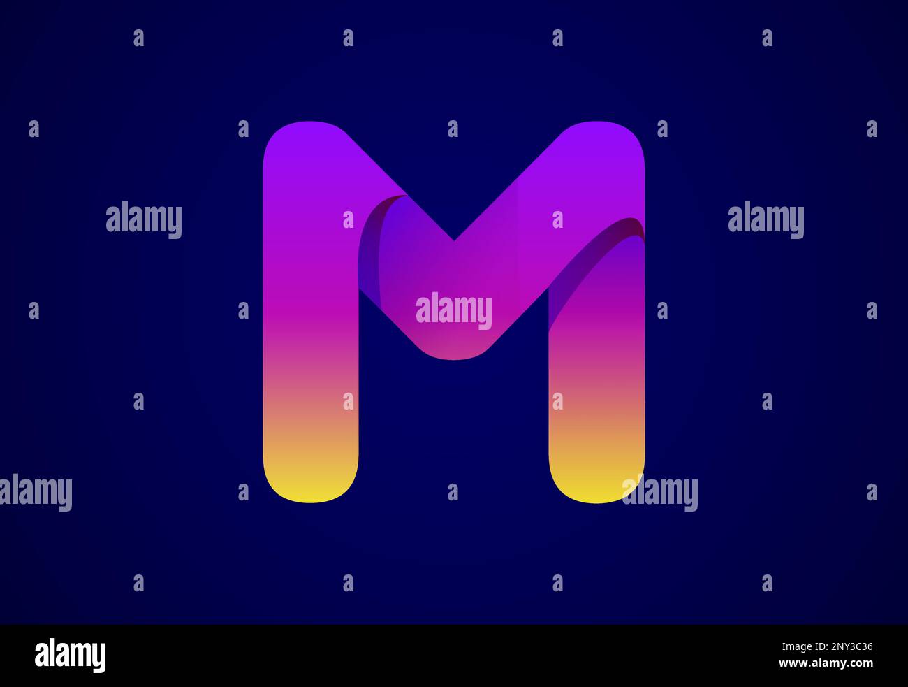 Abstract origami letter M logo design template. Flat style application ...