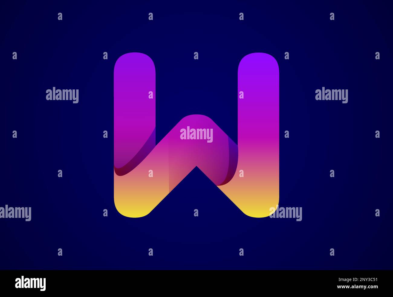 Abstract origami letter W logo design template. Flat style application ...