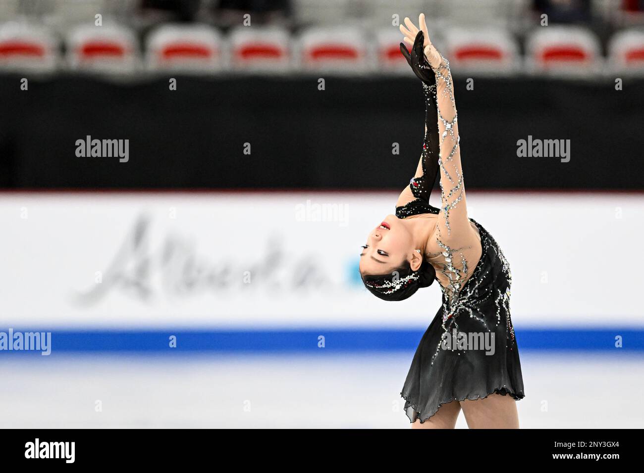 Minsol KWON (KOR), during Junior Women Short Program, at the ISU World