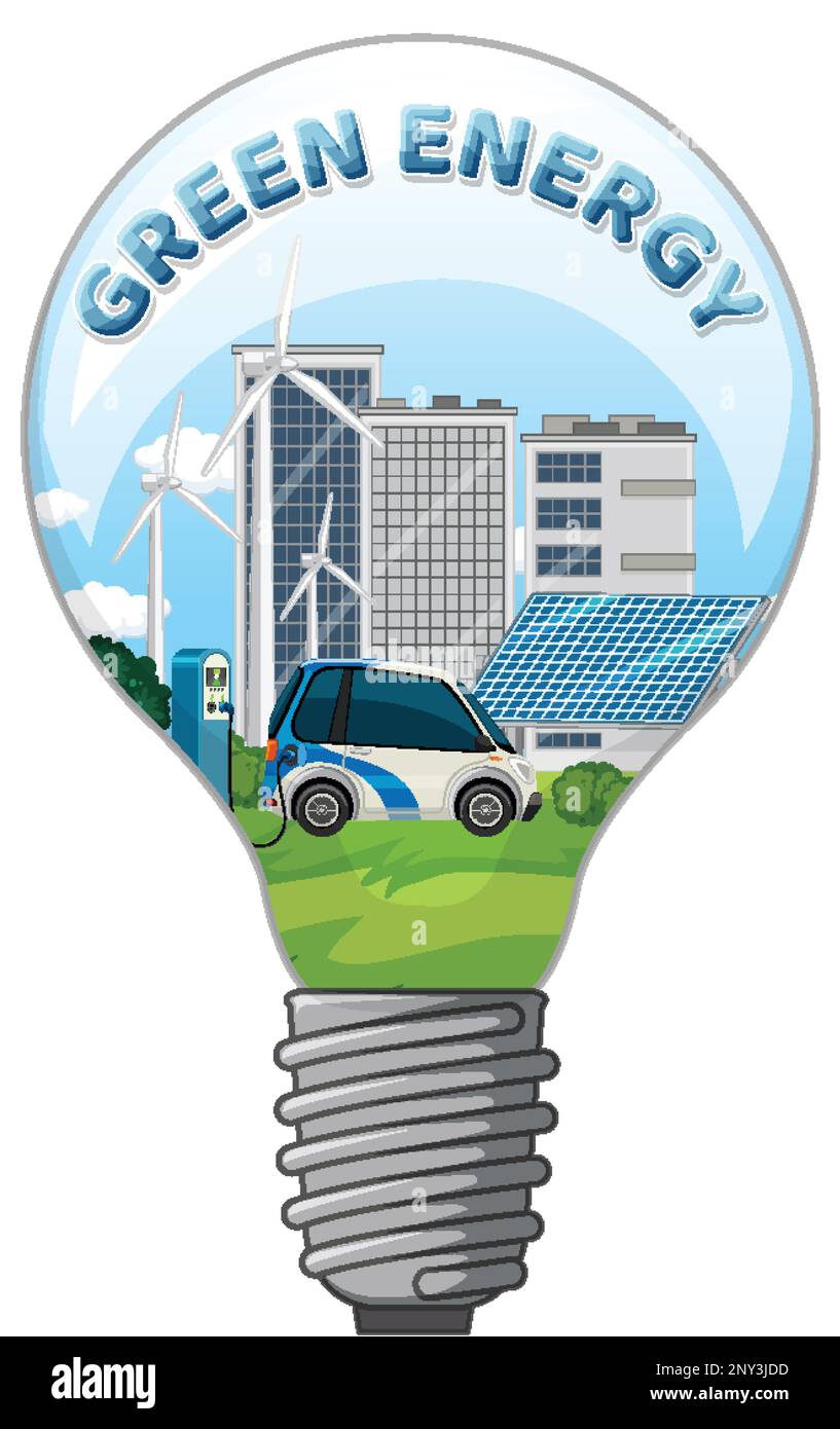 Green energy text banner design illustration Stock Vector Image & Art ...