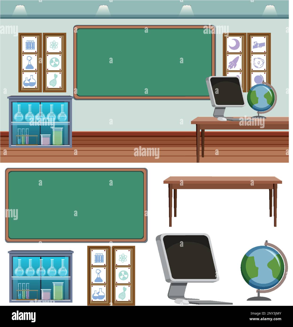 classroom background illustartion vector Stock Vector Image & Art - Alamy