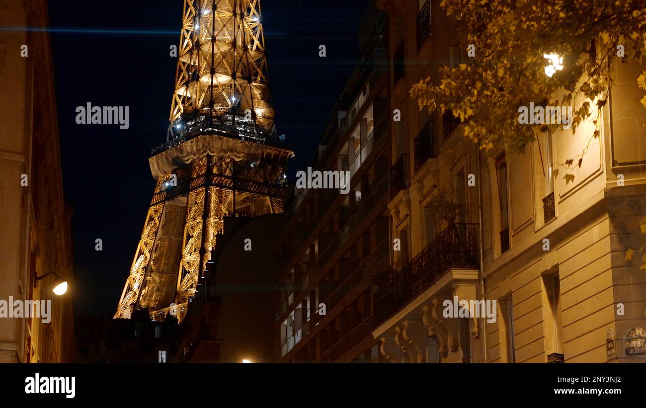 France, Paris September 10, 2022 Flashing Eiffel Tower. Action