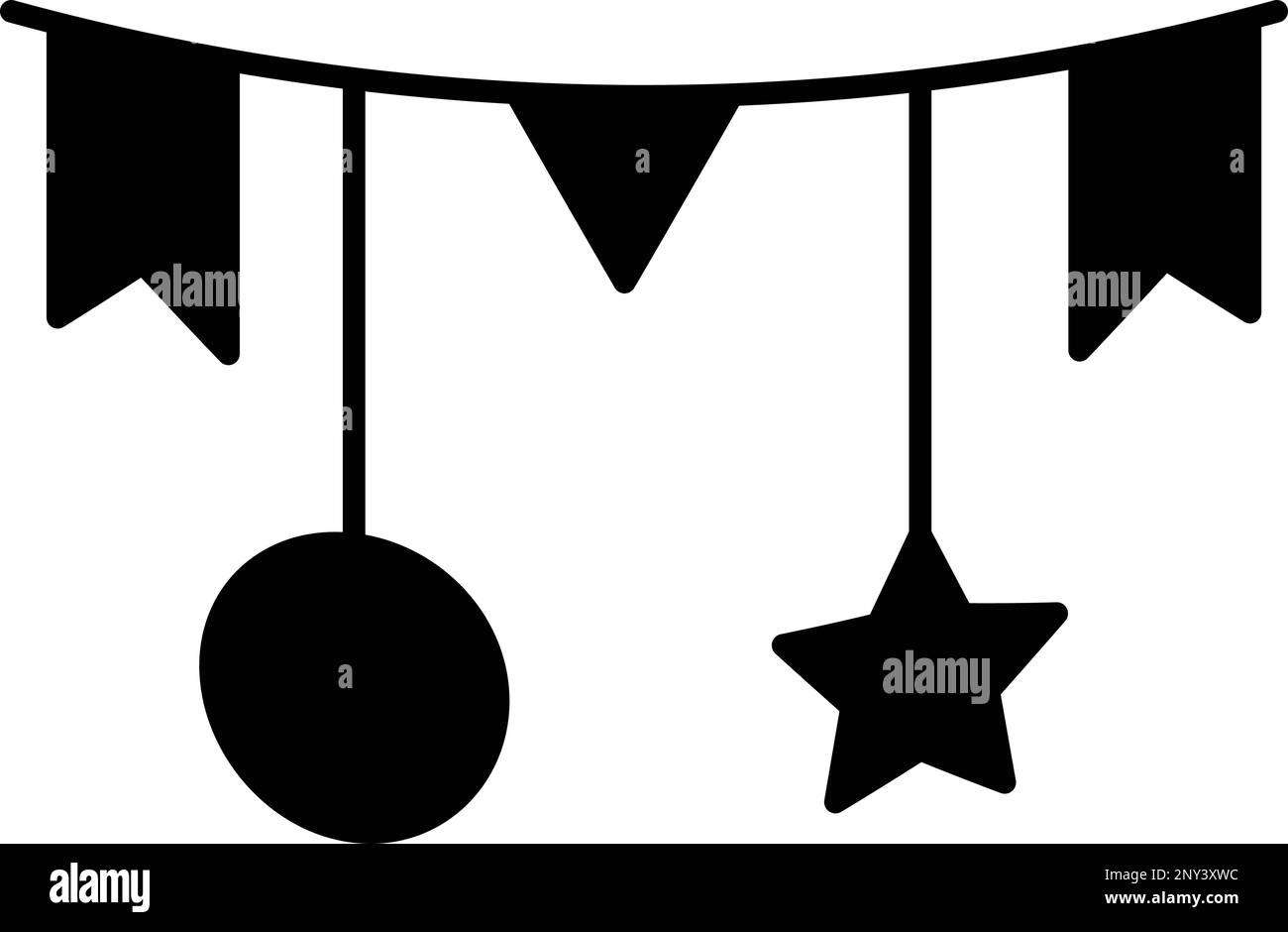 Party decoration icon silhouette clipart illustration design Stock