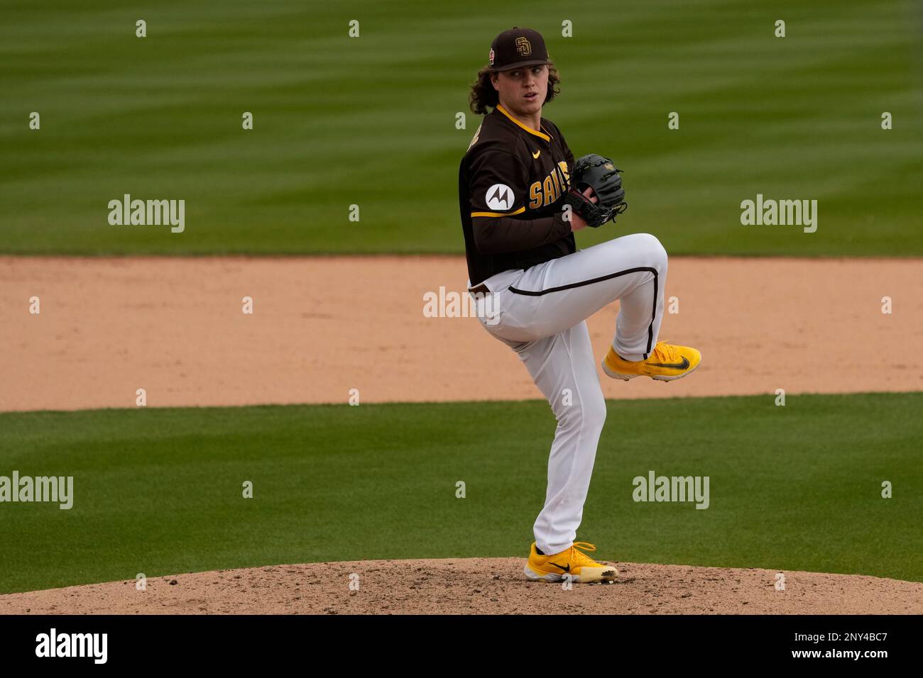 San Diego Padres pitcher Ryan Weathers throws during the fifth inning