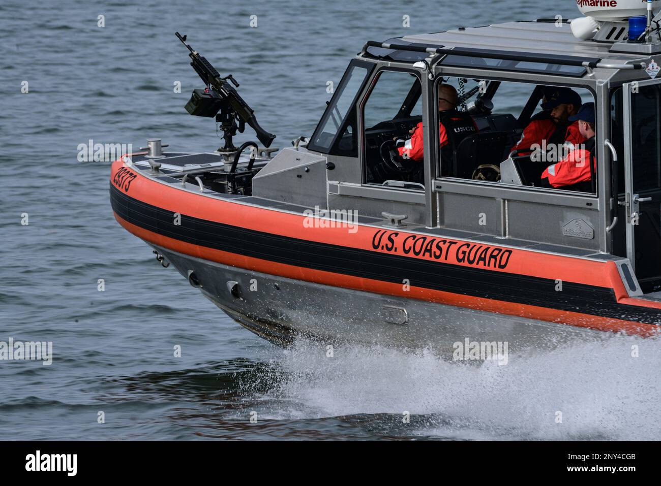A Coast Guard law enforcement team aboard a 29foot Response Boat