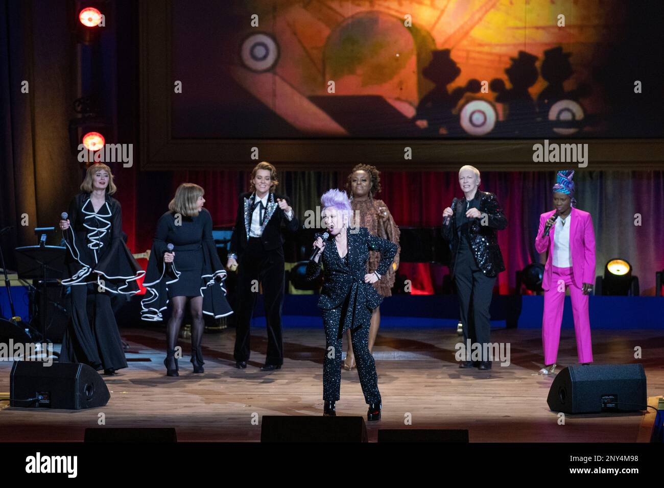 From left, Holly Laessig, Jess Wolf, Brandi Carlile, Ledisi, Annie