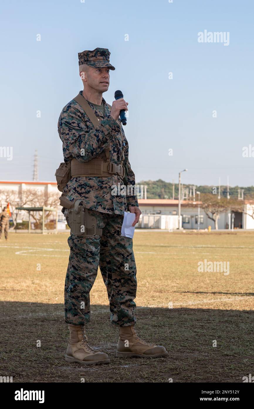 U.S. Navy Capt. Justin C. Logan, oncoming commanding officer of 3rd