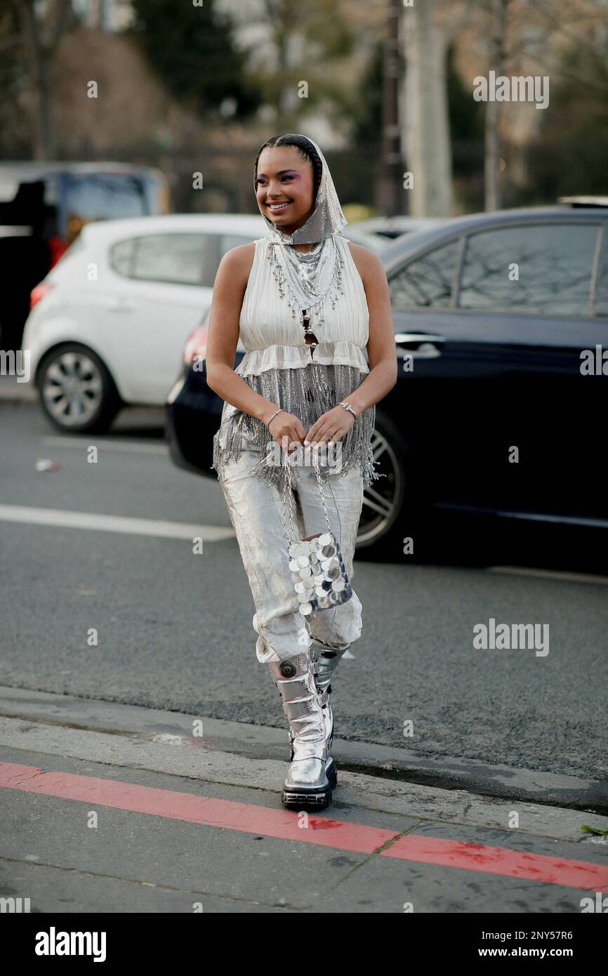 Paris, France. 01st Mar, 2023. Street style, Paola Locatelli arriving