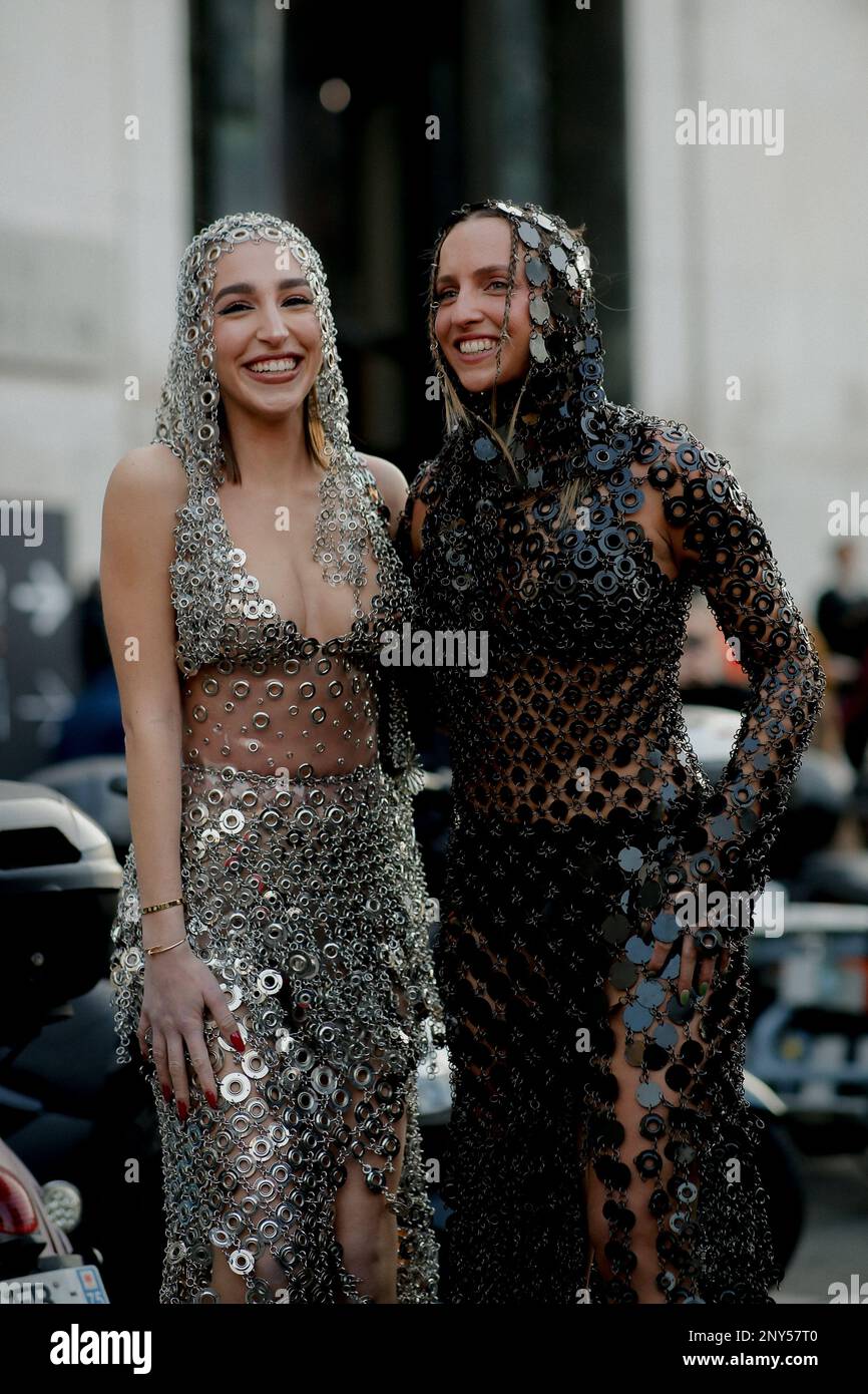 Paris, France. 01st Mar, 2023. Street style, Ginevra Mavilla and Carla