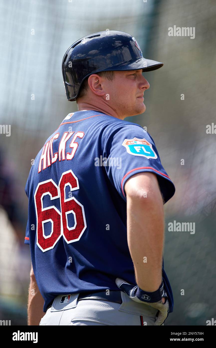 Minnesota Twins John Hicks (66) during a Spring Training practice on