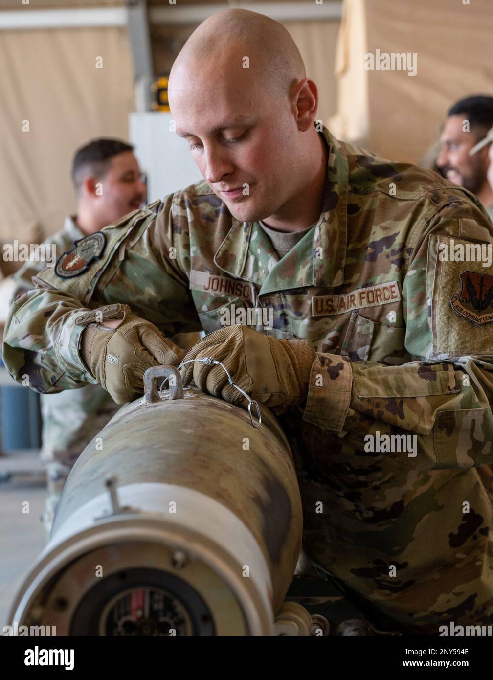 U.S. Air Force Staff Sgt. Corey Johnson, assigned to the 378th ...