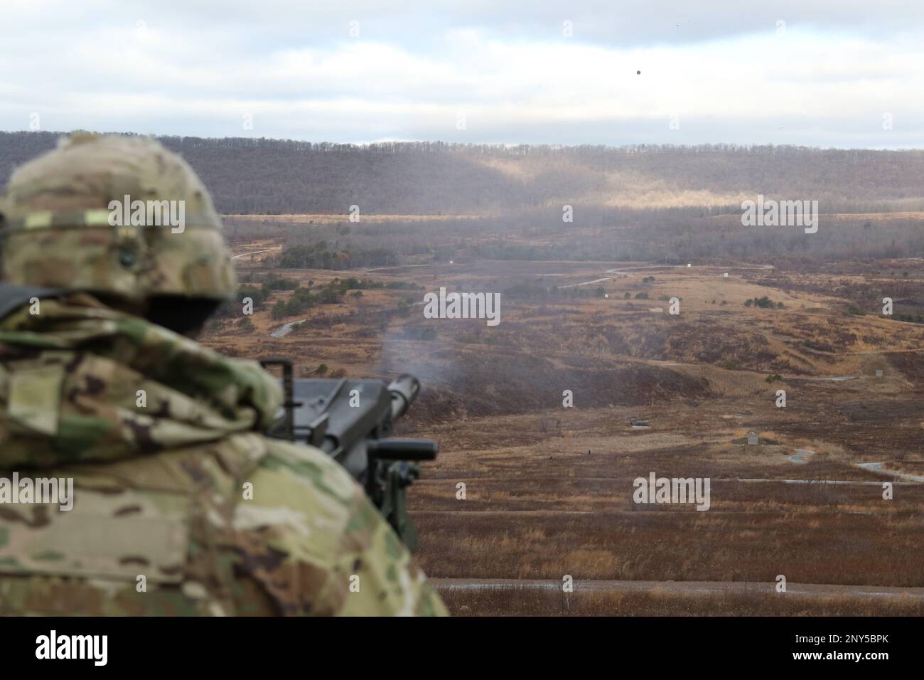 U.S. Soldiers with the Pennsylvania National Guard train with Mark 19