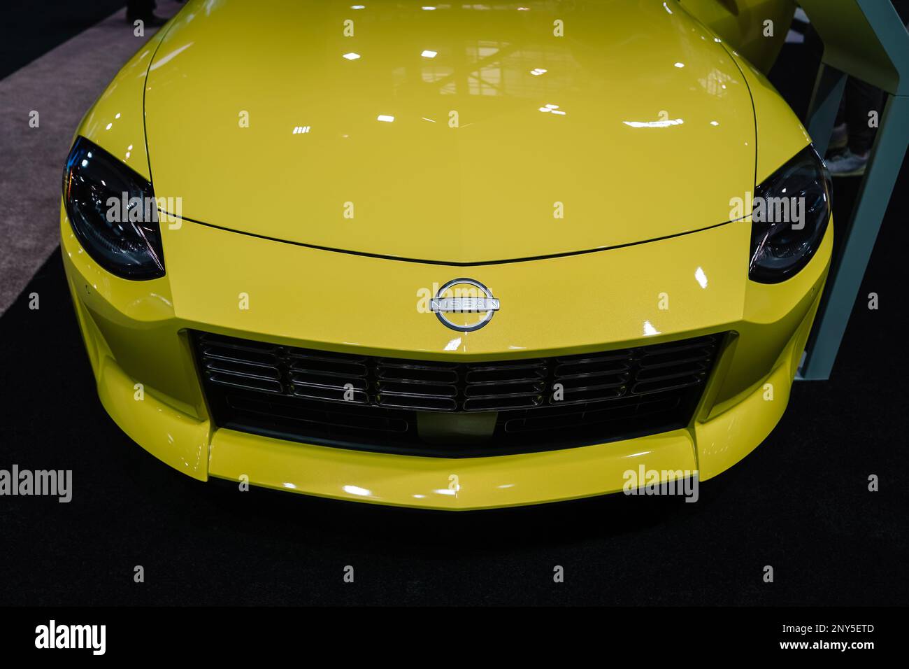 yellow nissan z sports car Stock Photo Alamy