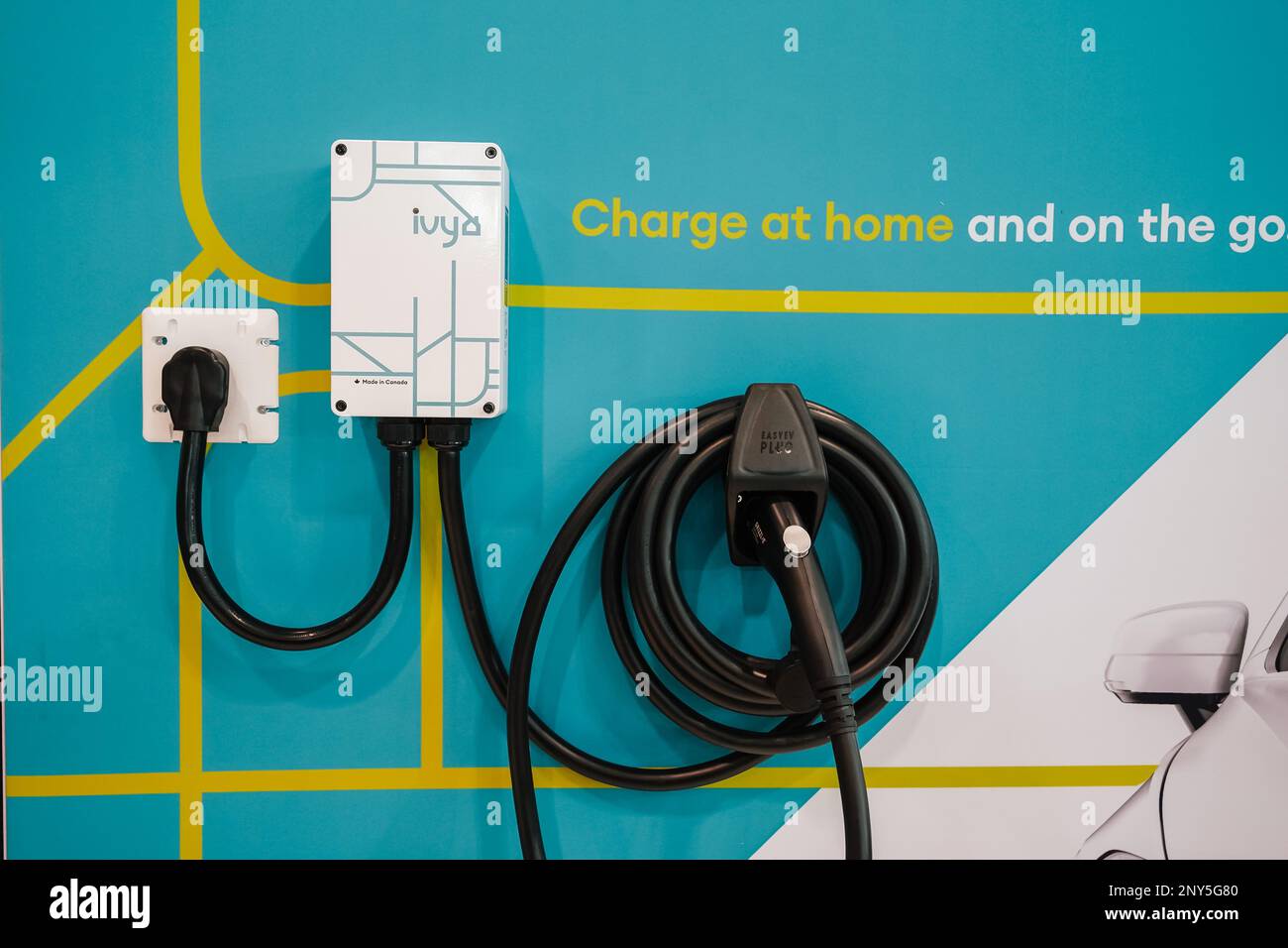 Car charging station at home Stock Photo Alamy