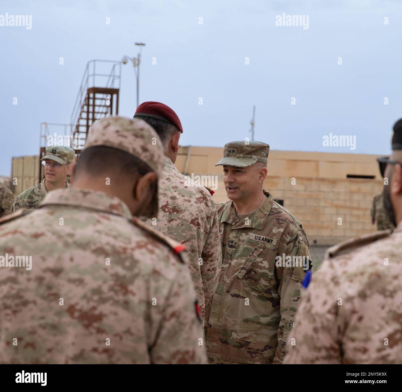 (Center) U.S. Army Maj. Gen. Mark D. McCormack, commanding general of ...