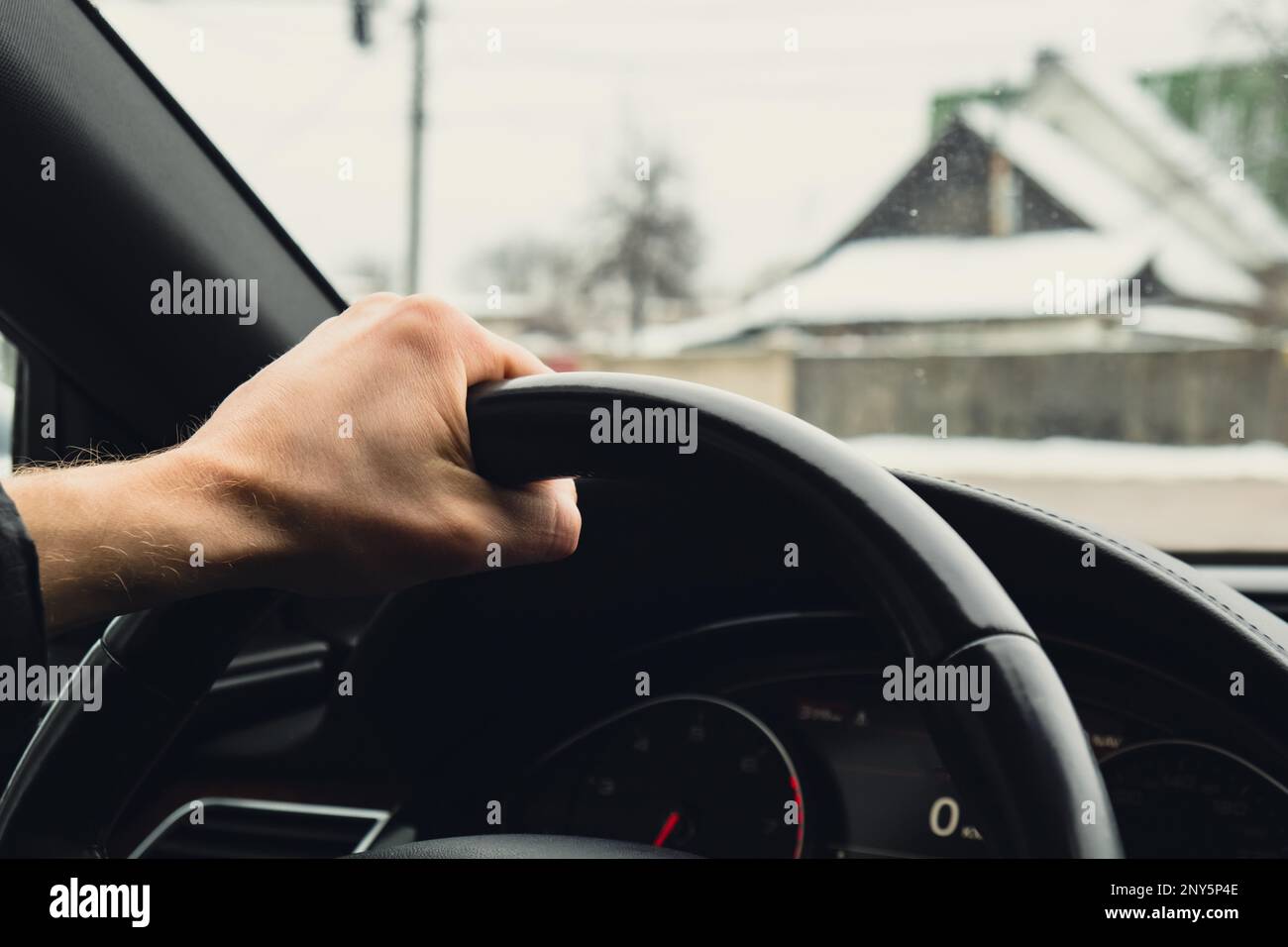 Shift paddles. Steering wheel with shift paddles. Manual gear changing stick  on a car's steering wheel Stock Photo - Alamy