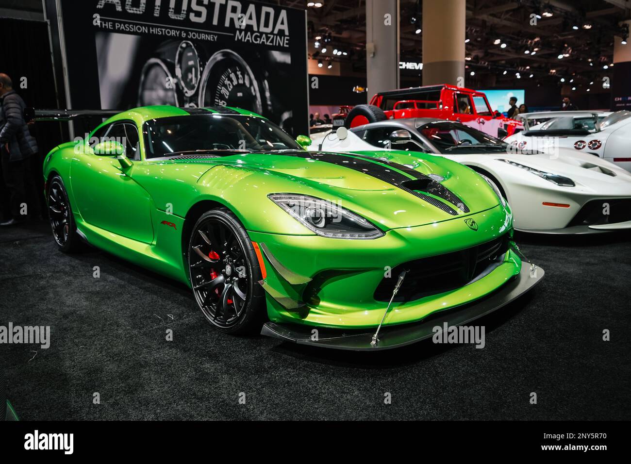 Green Dodge Viper ACR Stock Photo